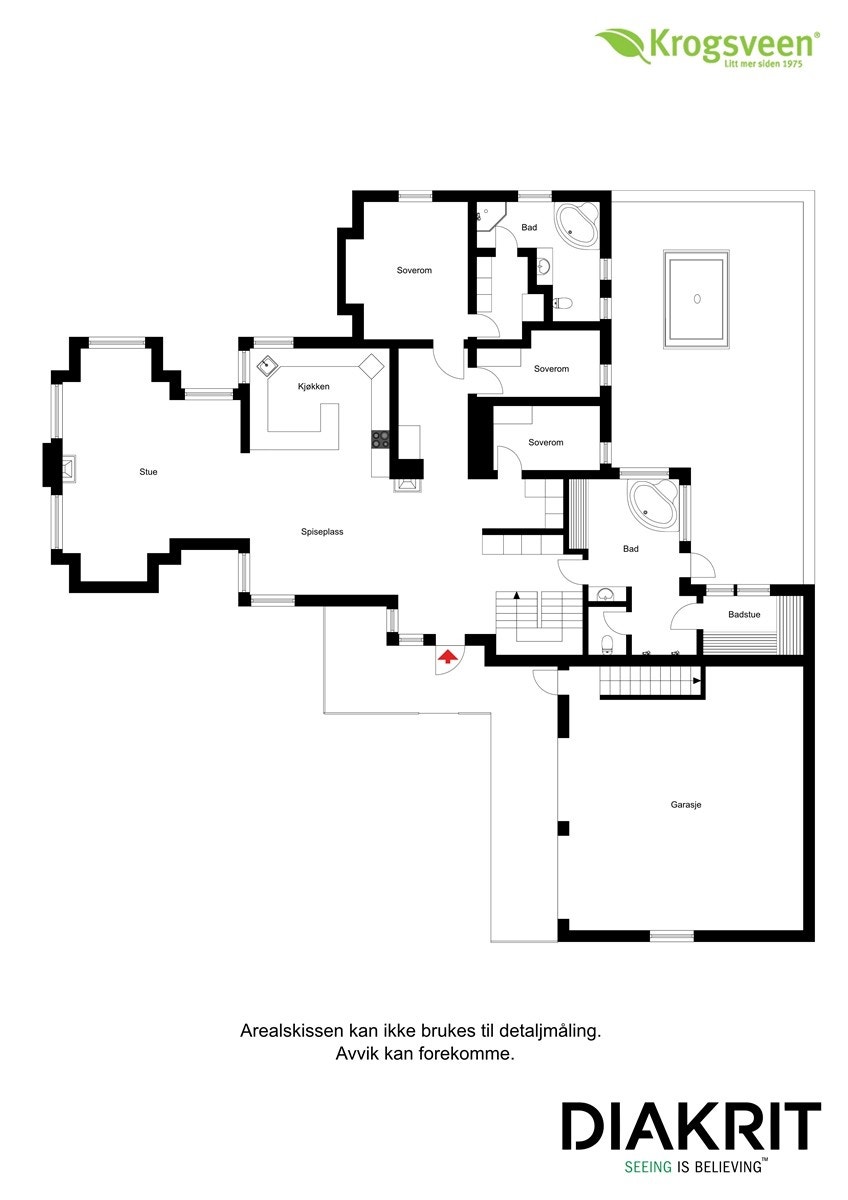 Plantegning 1. etasje Galleribilde