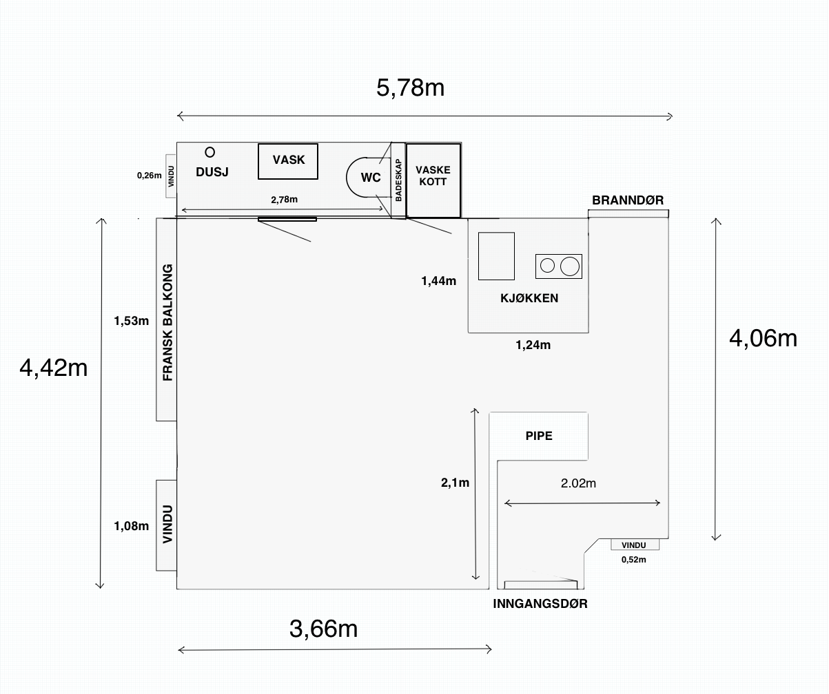 Omtrentlig plantegning Galleribilde