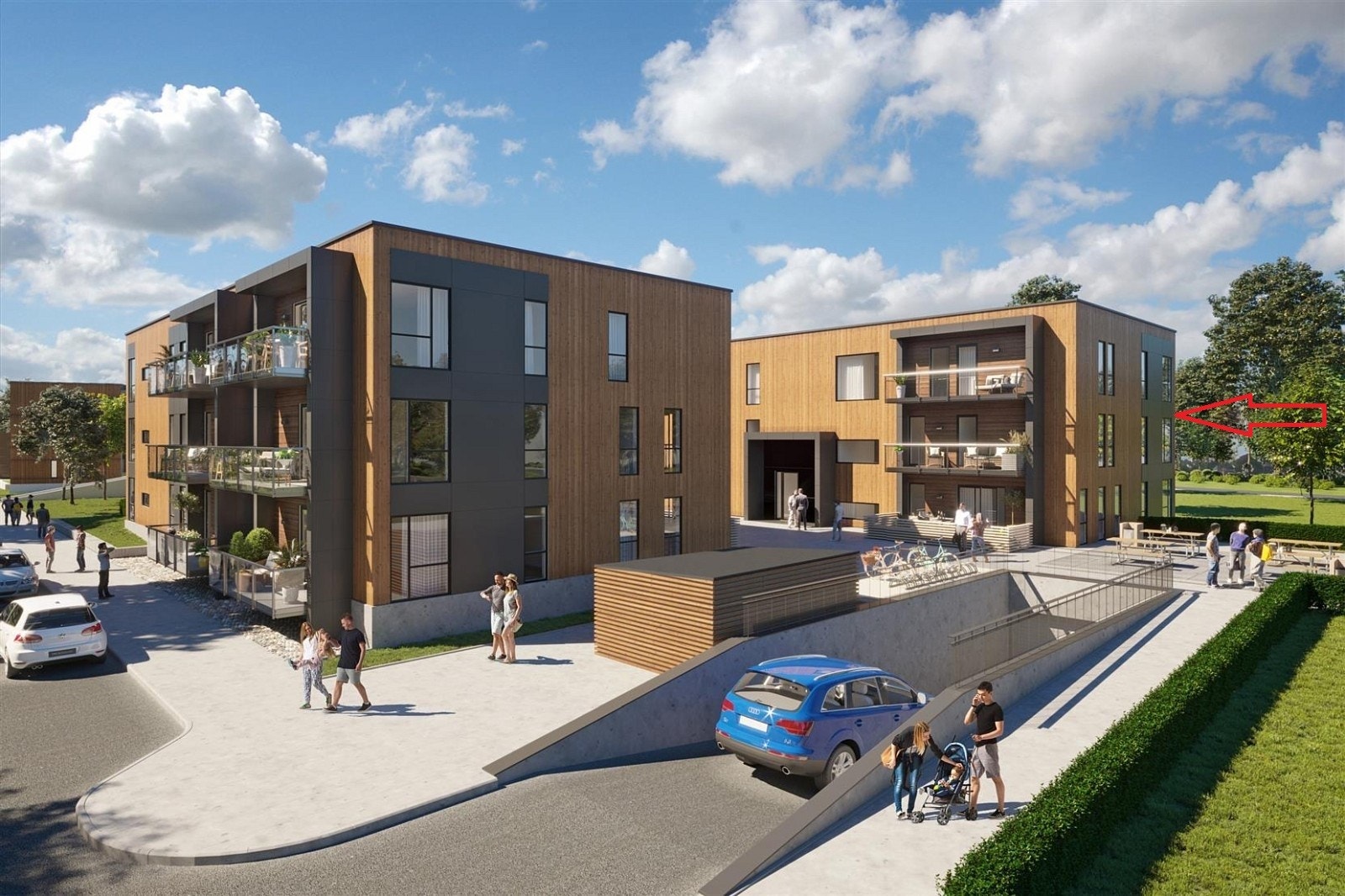 Innvendig parkering og ekstra bod i kjeller med direkte adgang til leiligheten med heis Galleribilde