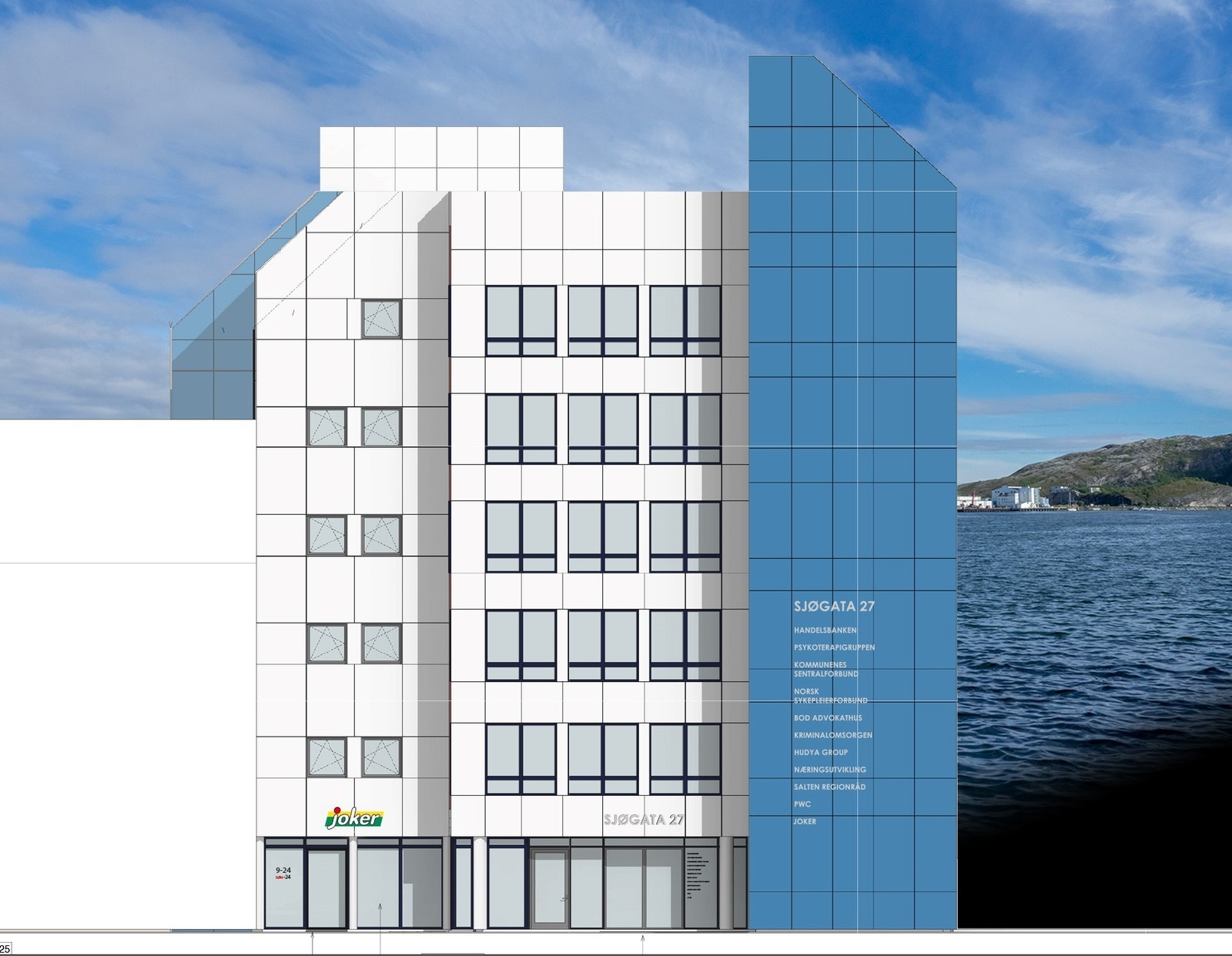 Ny fasade mot Sjøgata - Dag Galleribilde