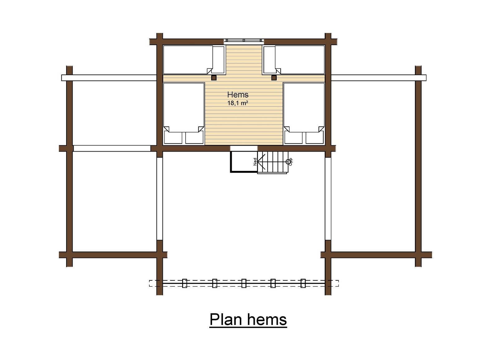 Modell Norefjell. Møbler og innredning er kun ment som illustrasjon og ikke del av standard leveranse. Galleribilde