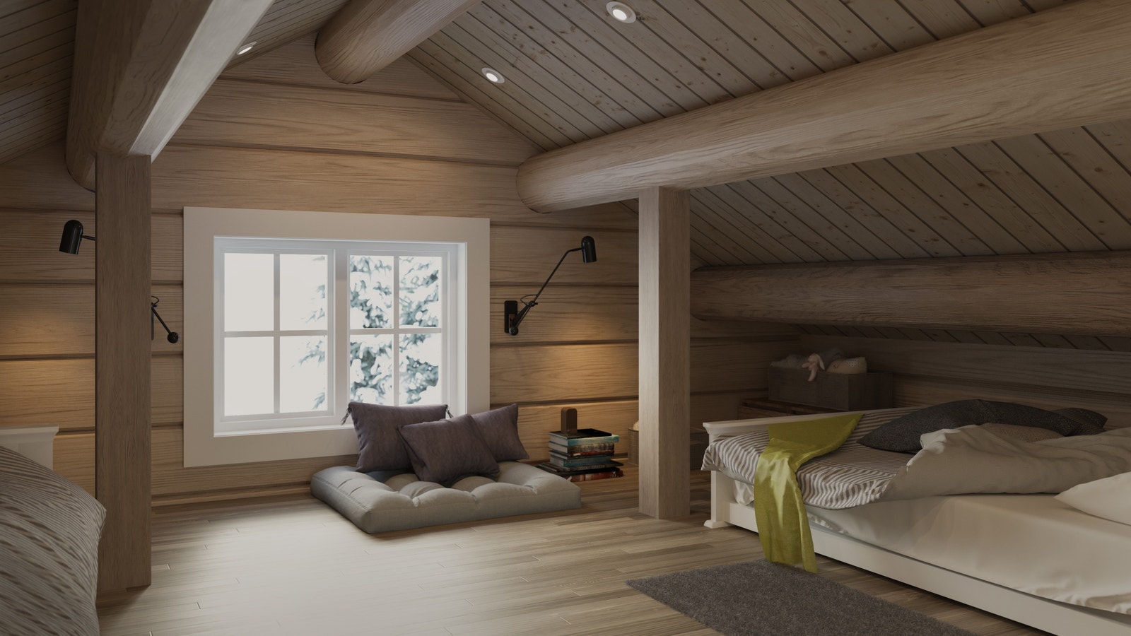 Modell Norefjell. Bildet er en illustrasjon som avviker fra virkelige omgivelser. Bildet kan inneholde enkelte detaljer som ikke er med i standard leveranse Galleribilde