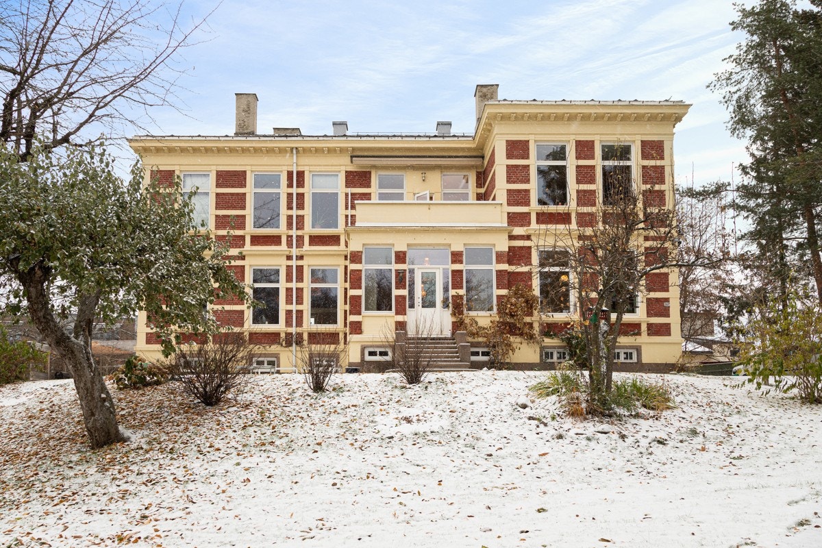 Foto fra egen hage av hovedfasaden. Galleribilde