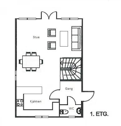 Plantegning 1 etg Galleribilde