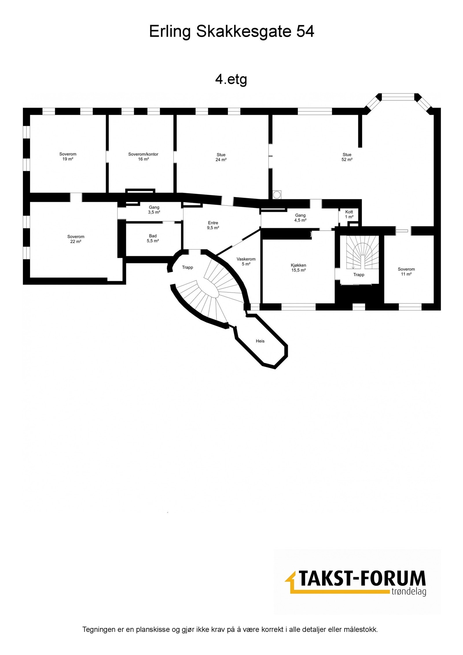 Planskisse 4.etasje. Galleribilde