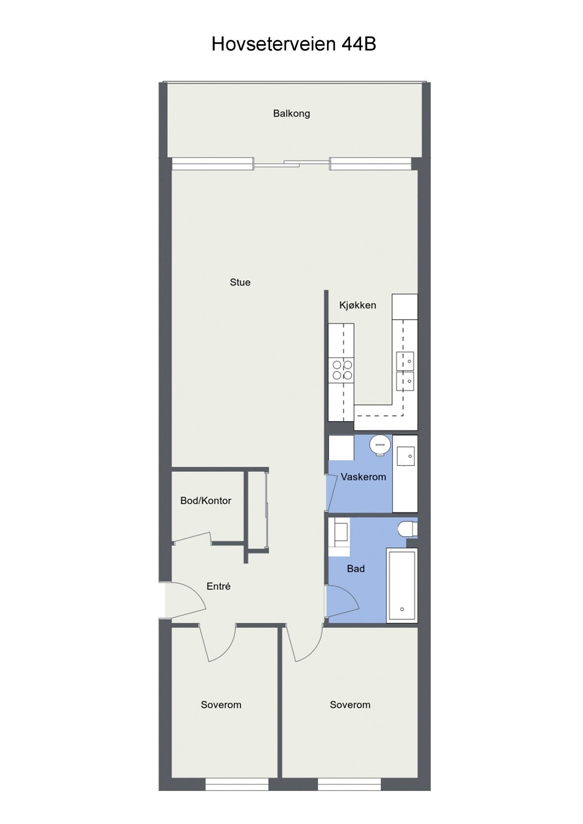 Plantegning - Hovseterveien 44 B Galleribilde