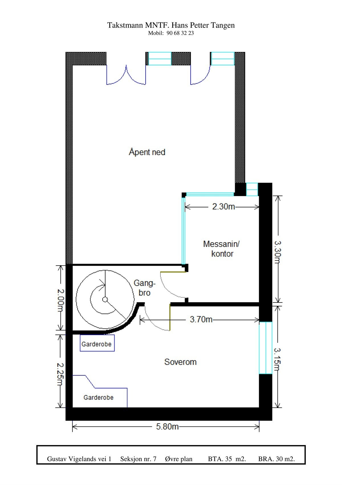 Plantegning - Øvre etasjeplan Galleribilde