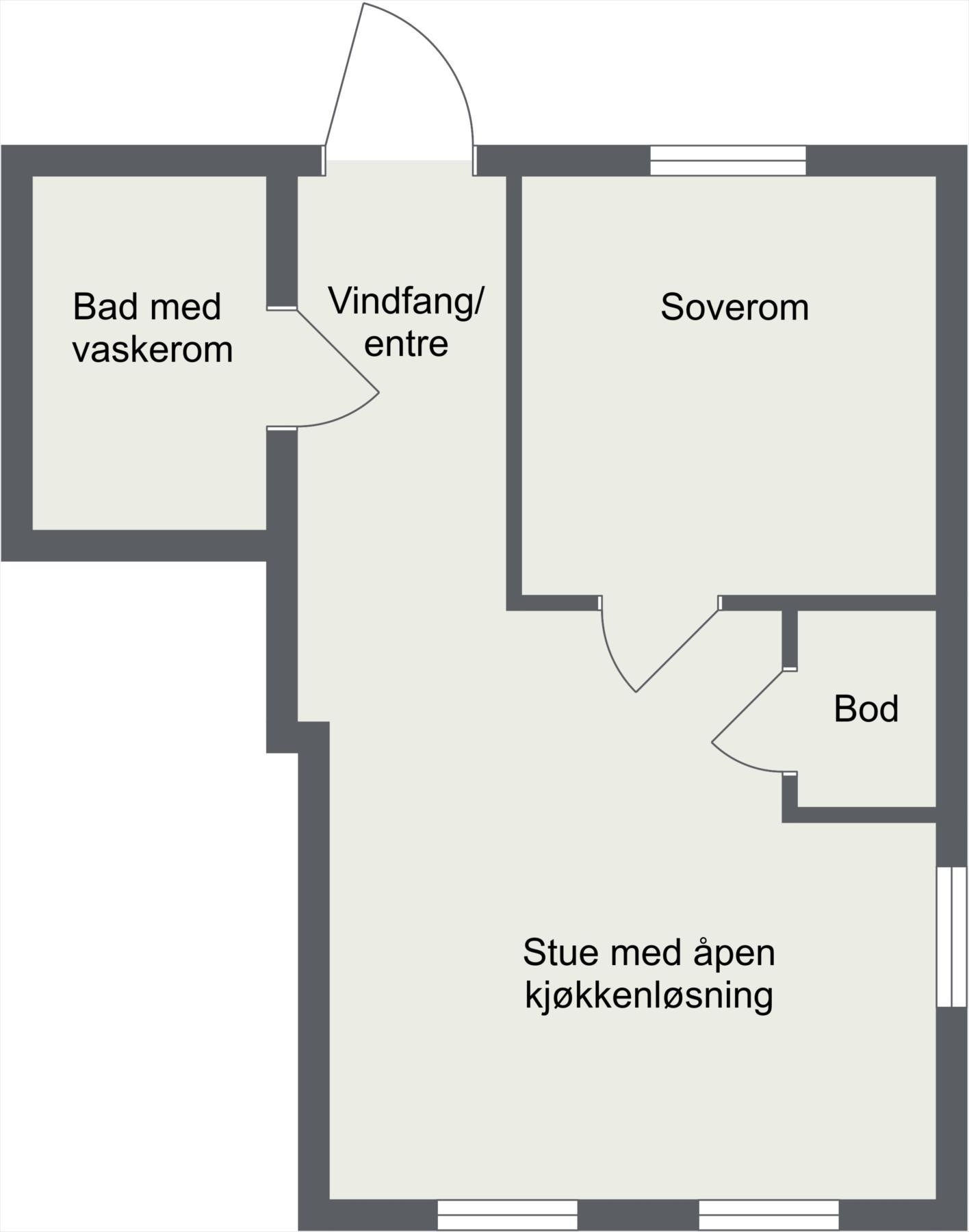 2D Planskisse for leiligheten i Hans Egedes Gate 64 Galleribilde