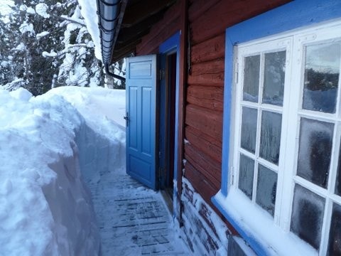 Vinter v/hytta Galleribilde