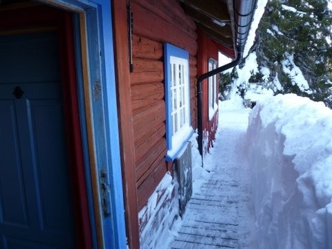 Vinter v/hytta Galleribilde