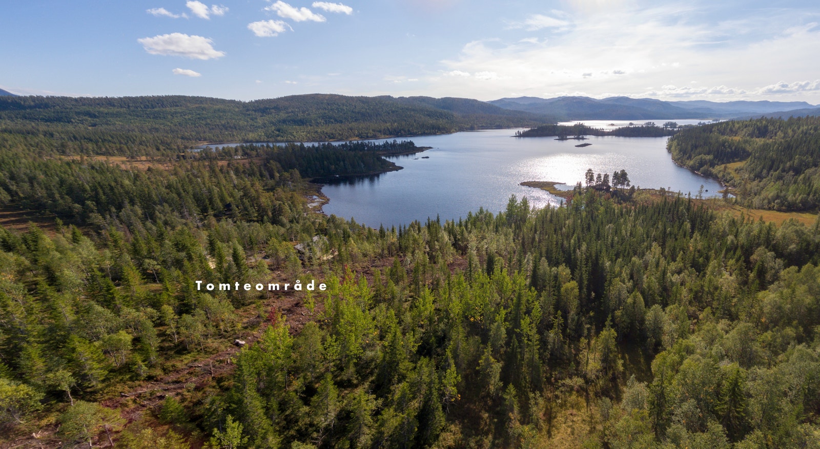Tomtene kan bebygges med 120 m2 (BYA) for hytte inkludert eventuelt uthus eller anneks Galleribilde