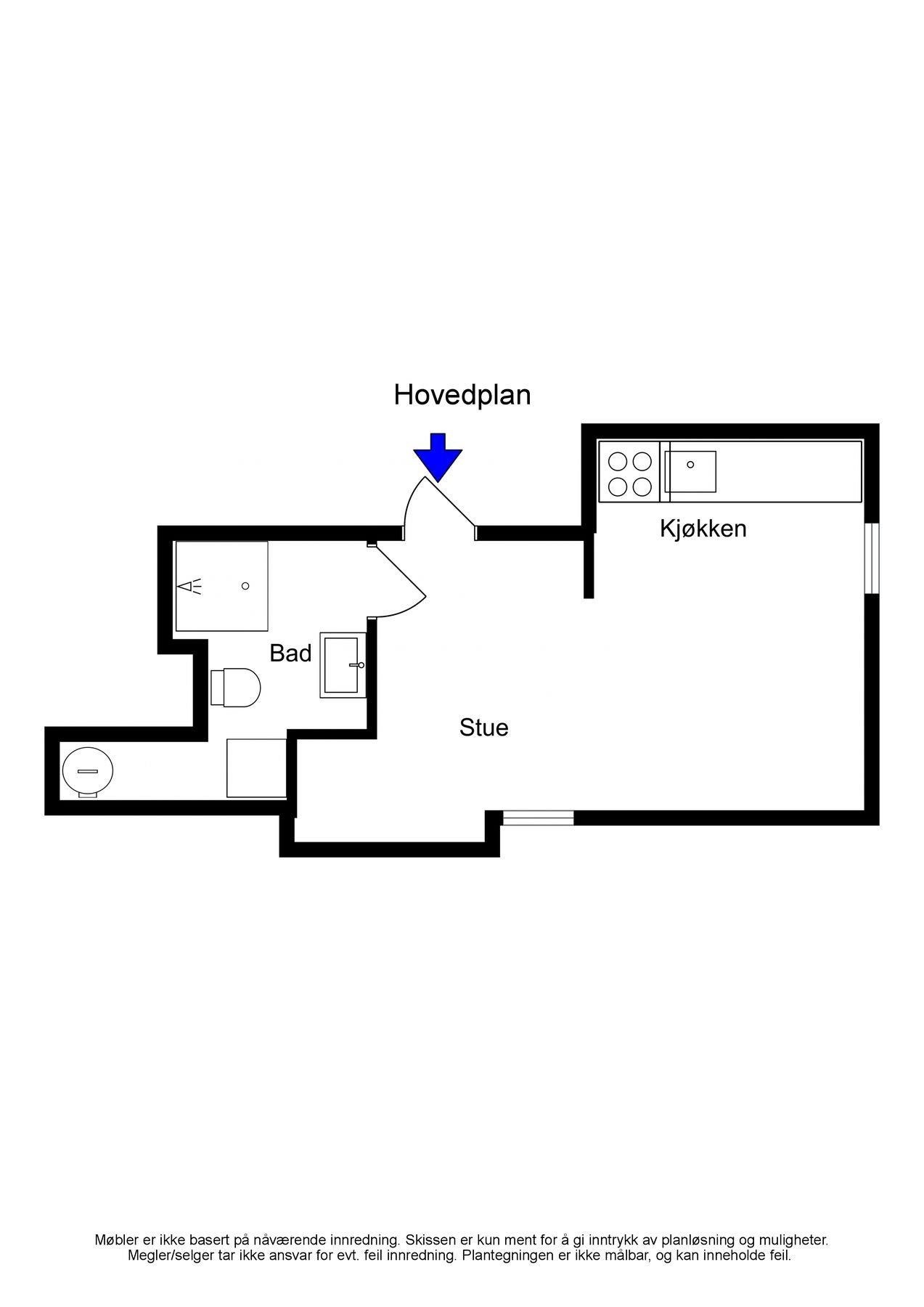 Plantegning - Sørhauggata 207, Haugesund - Hovedplan - 2D Galleribilde