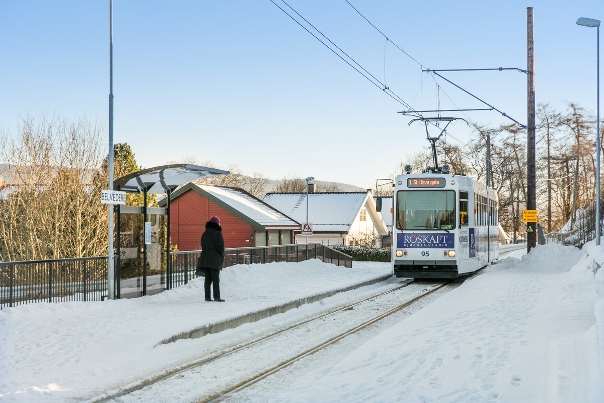 God tilgang til kollektivtrafikk, også Trondheimstrikken. Galleribilde