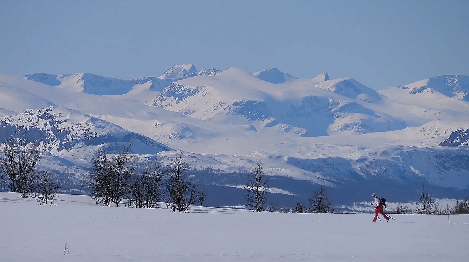 Gå rett fra hytta i Skardfjellgrenda inn i køfrie langrennsløyper 1000 moh. Utsikt mot Memurutindene og Veotindene. Galleribilde