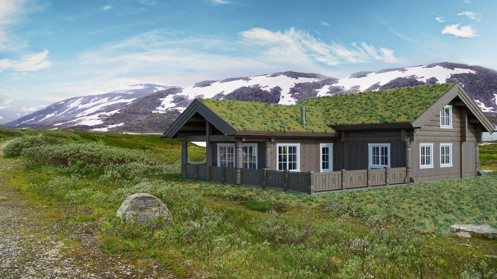 Eksempel på hytte som kan bygges på Solbakken Hyttegrend Galleribilde