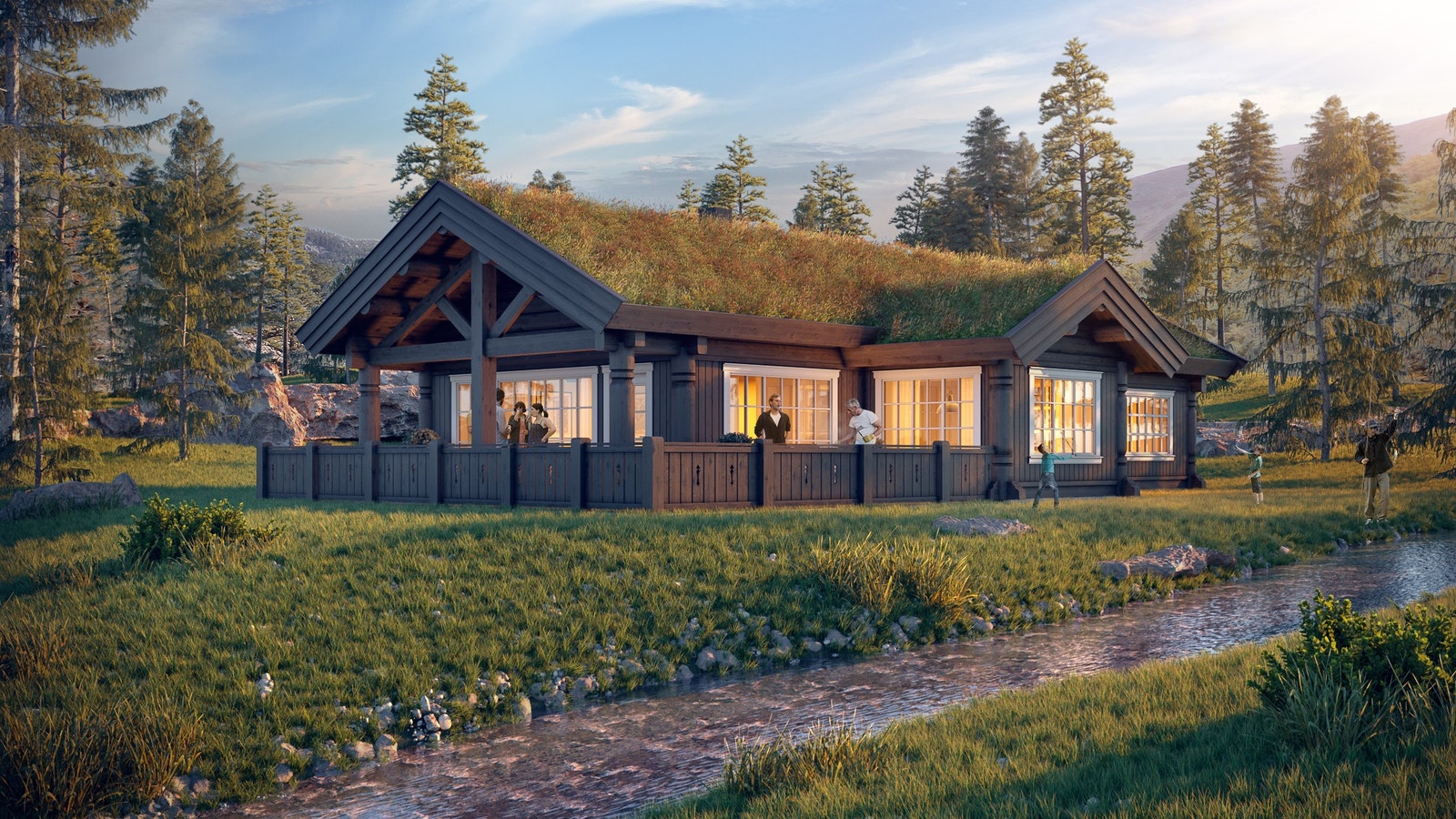 Eksempel på hytte som kan bygges på Solbakken Hyttegrend Galleribilde