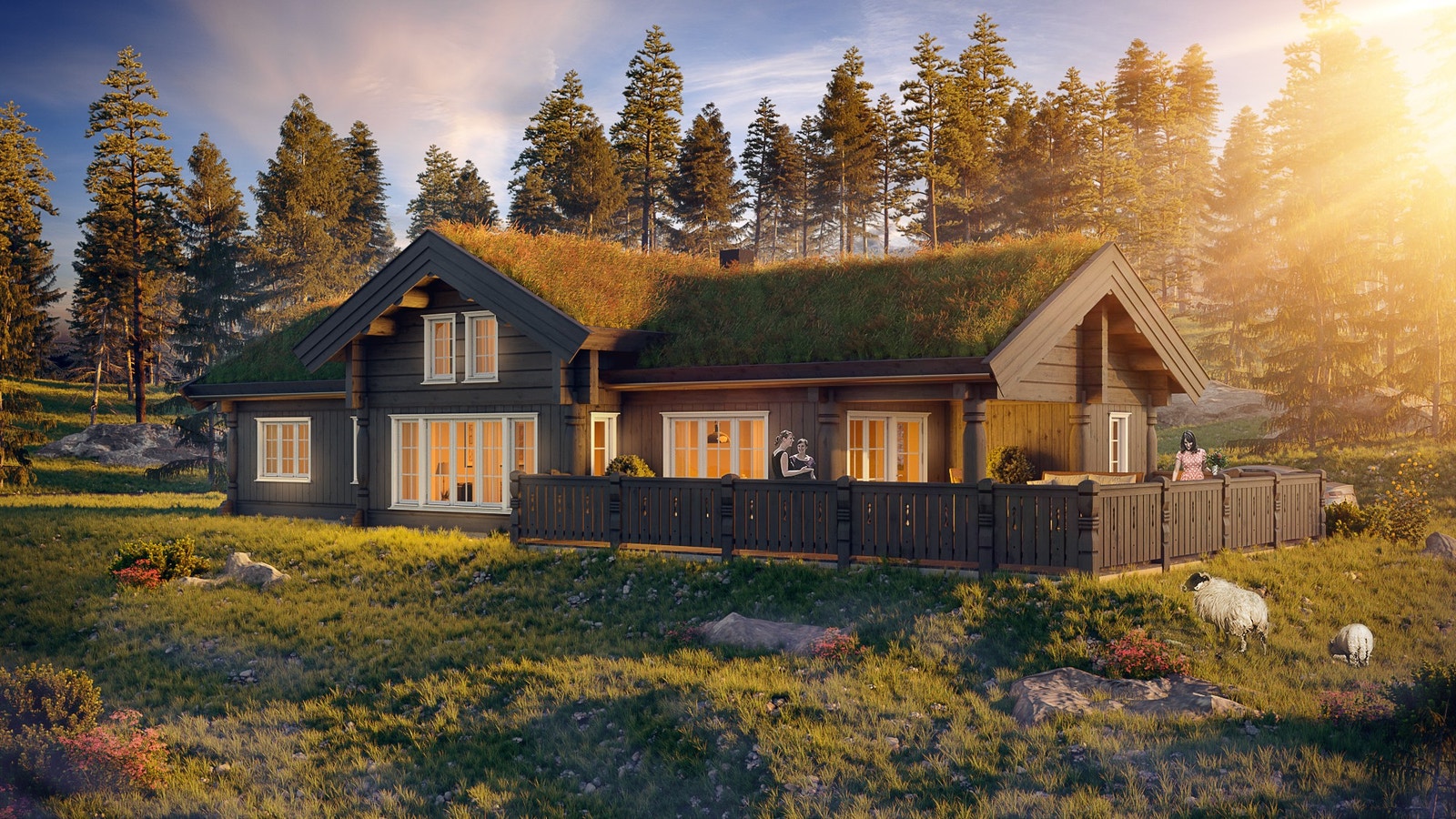 Eksempel på hytte som kan bygges på Solbakken Hyttegrend Galleribilde