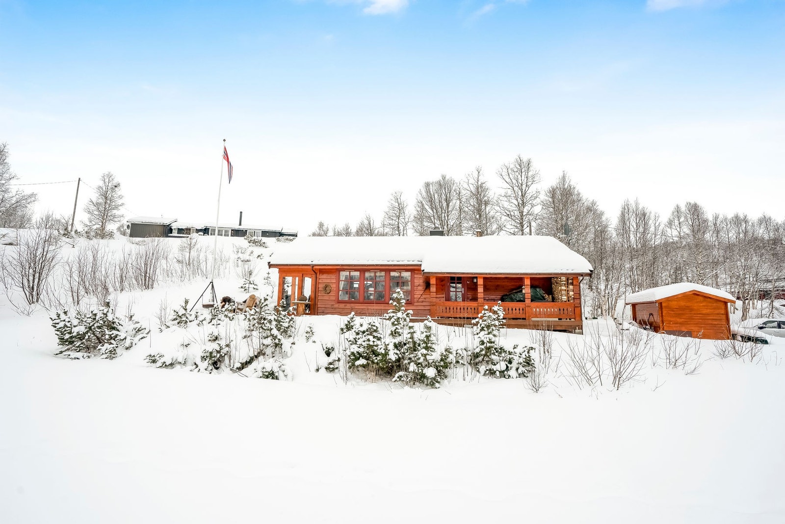 Særdeles god idyll på fjellet. Rett v/skispor og elven. Kjør til døren. Galleribilde