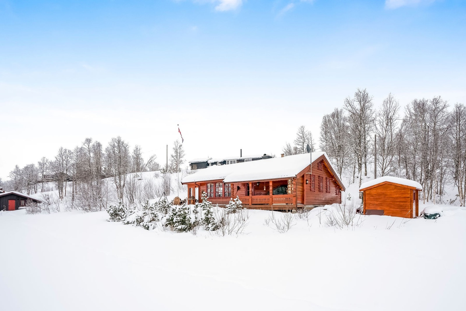 Særdeles god idyll på fjellet. Rett v/skispor og elven. Kjør til døren. Galleribilde