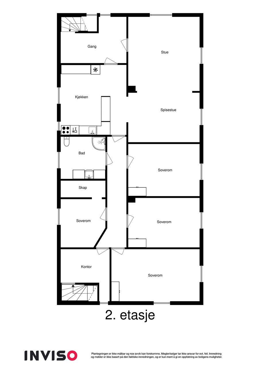 2D plantegning andre etasje. Galleribilde