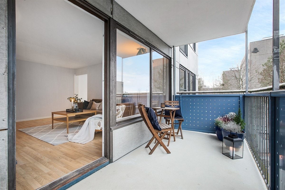 Her får du blant annet en nordvestvendt balkong på 11 kvm. Galleribilde