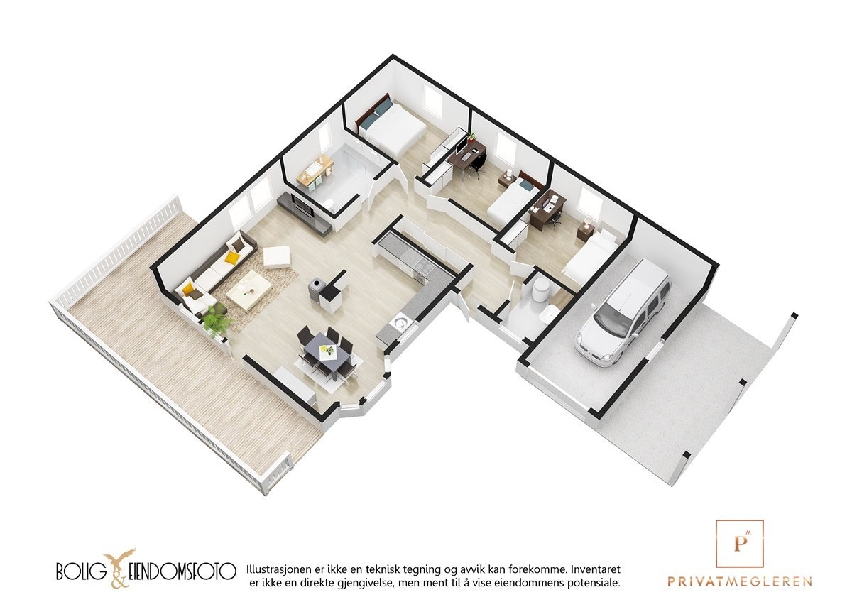 3D plantegning. Galleribilde