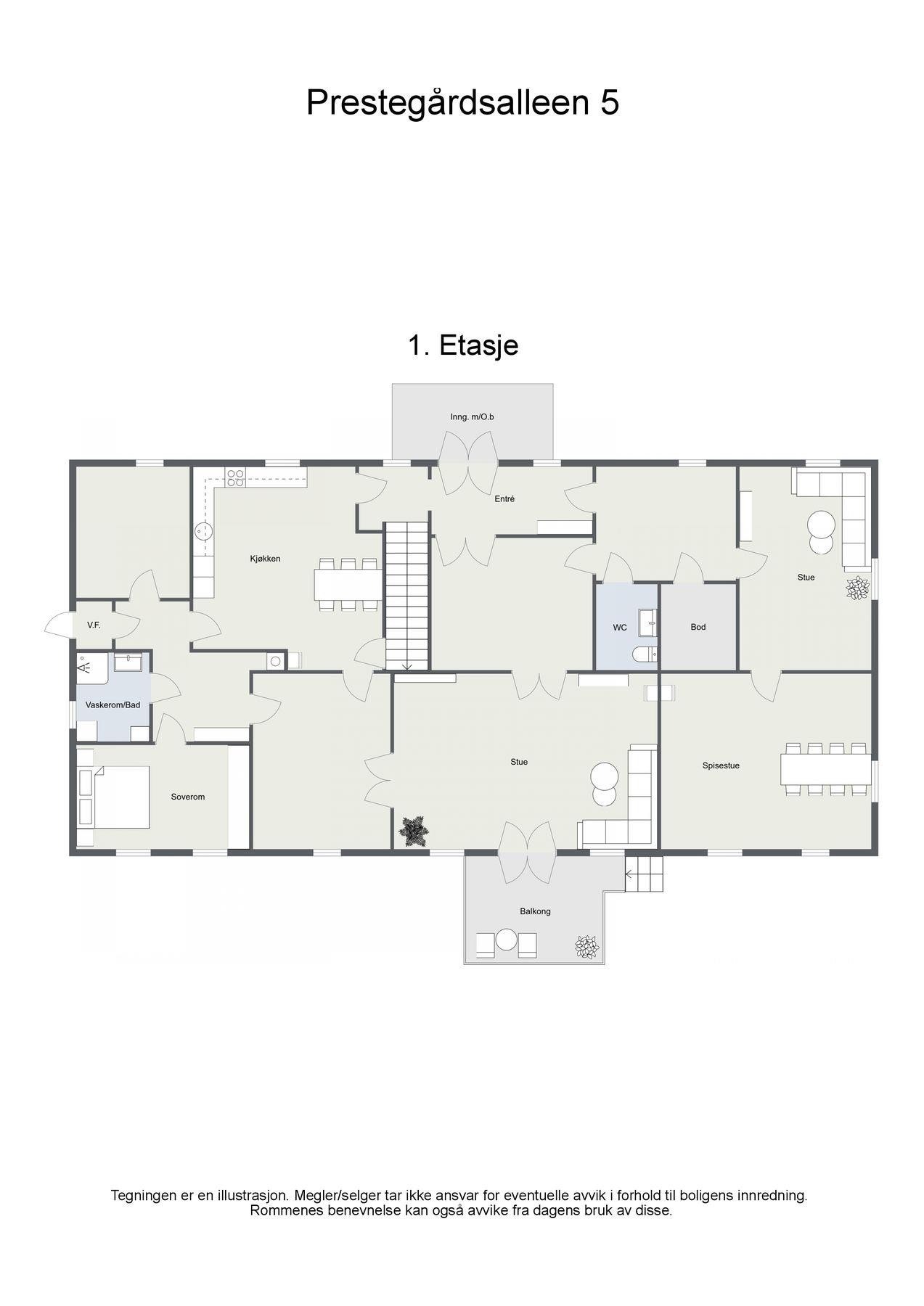 Plantegning 1. etasje. Galleribilde