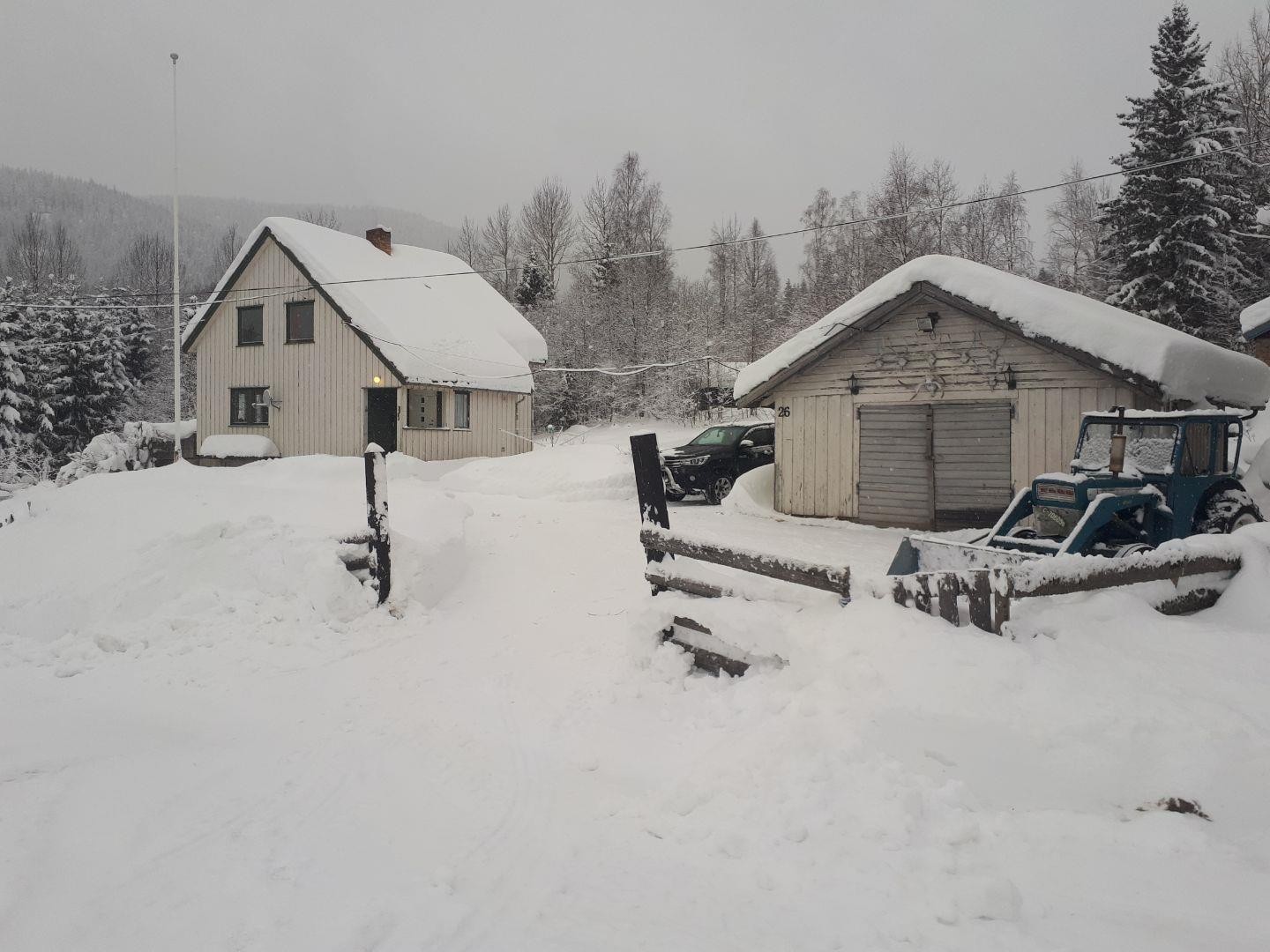 Fasadebilde om vinteren. Galleribilde