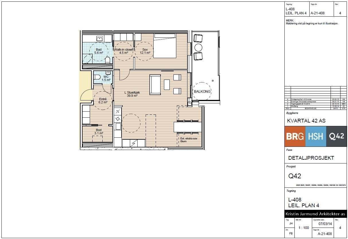 Plantegning leil 408 Galleribilde