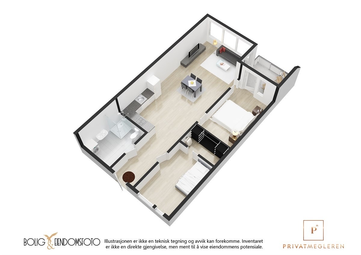 3D plantegning. Galleribilde