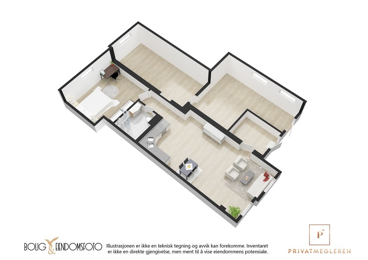 3D plantegning 2.Etasje. Galleribilde