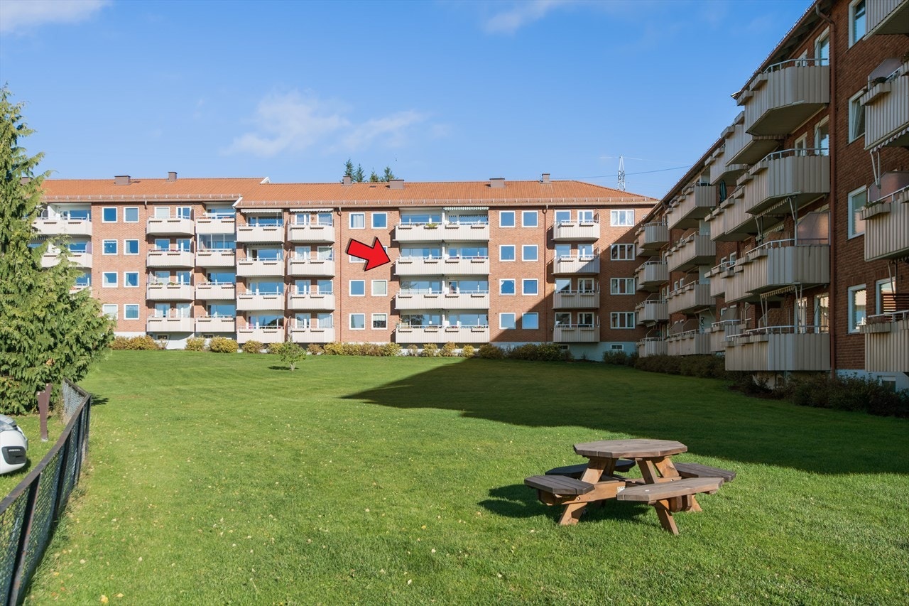 Borettslaget har en hyggelig bakgård. Galleribilde