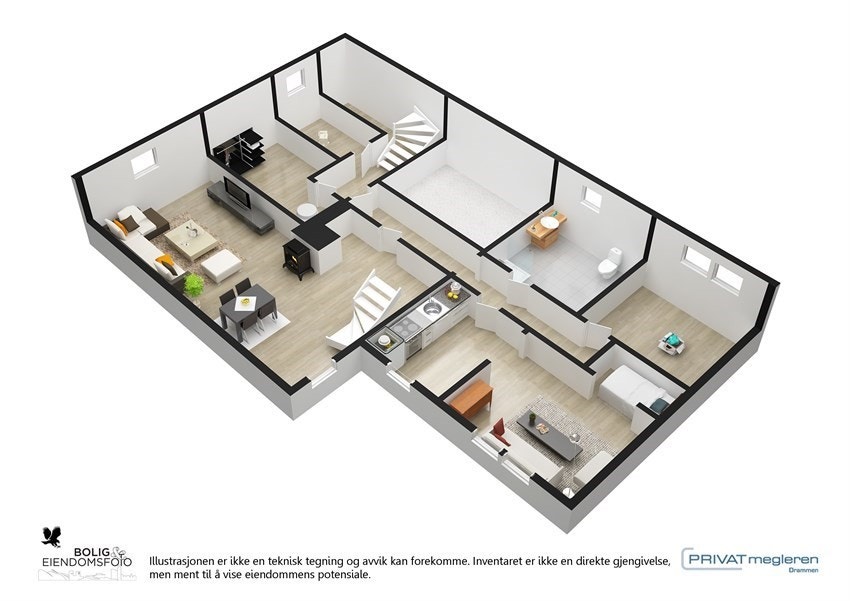 Planskisse underetasjen. Galleribilde