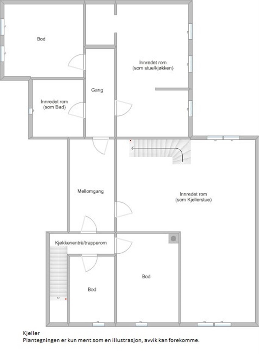 Plantegning underetasjen Galleribilde