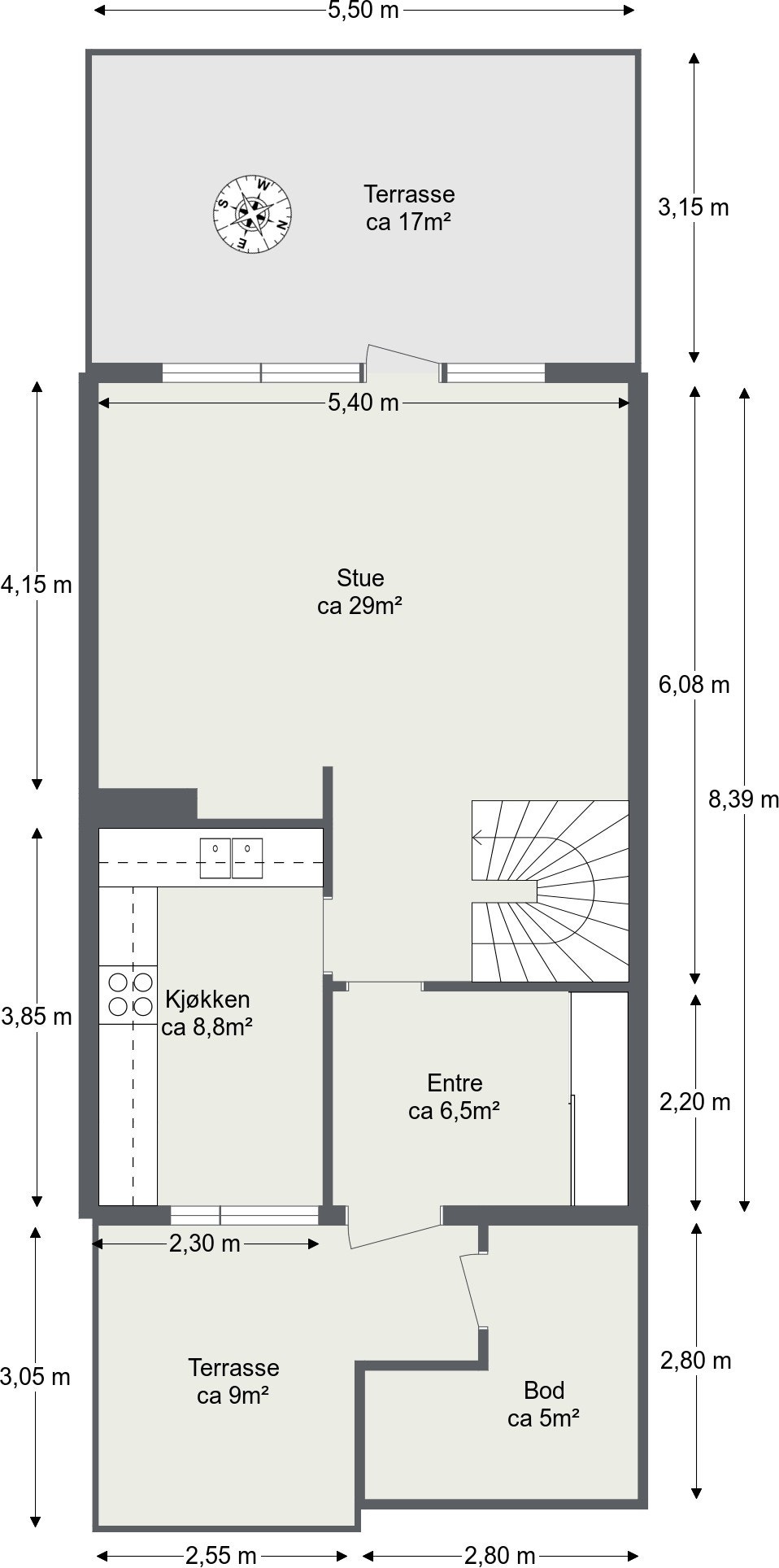 Planskisse 1. etasje Galleribilde