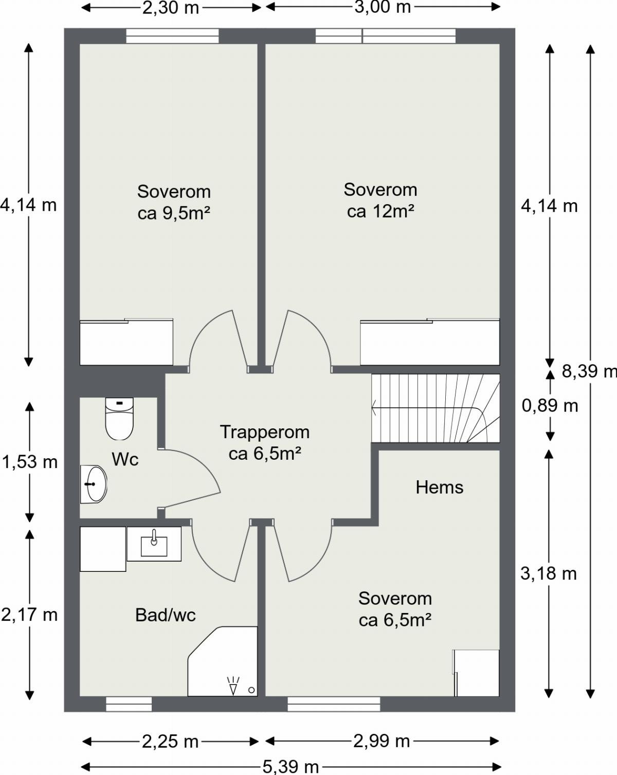 Planskisse 2. etasje Galleribilde
