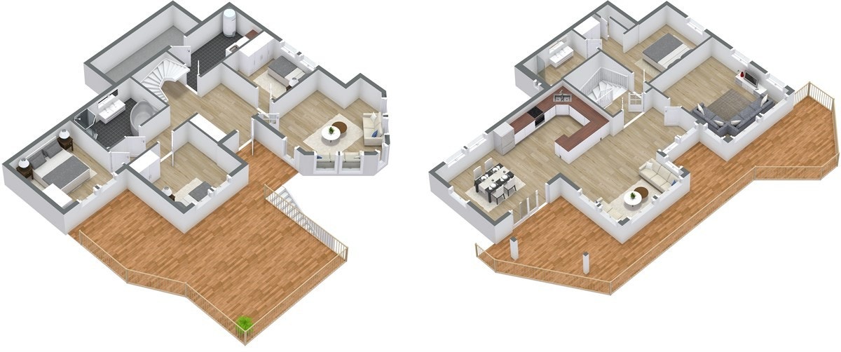 Plantegning i 3D Galleribilde