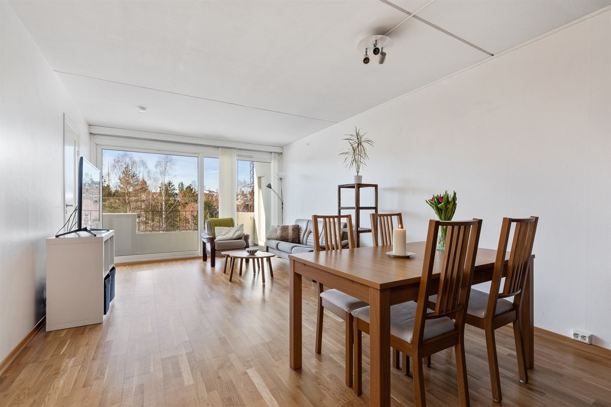 Stue med store vindusflater som gir gode lysforhold. Galleribilde