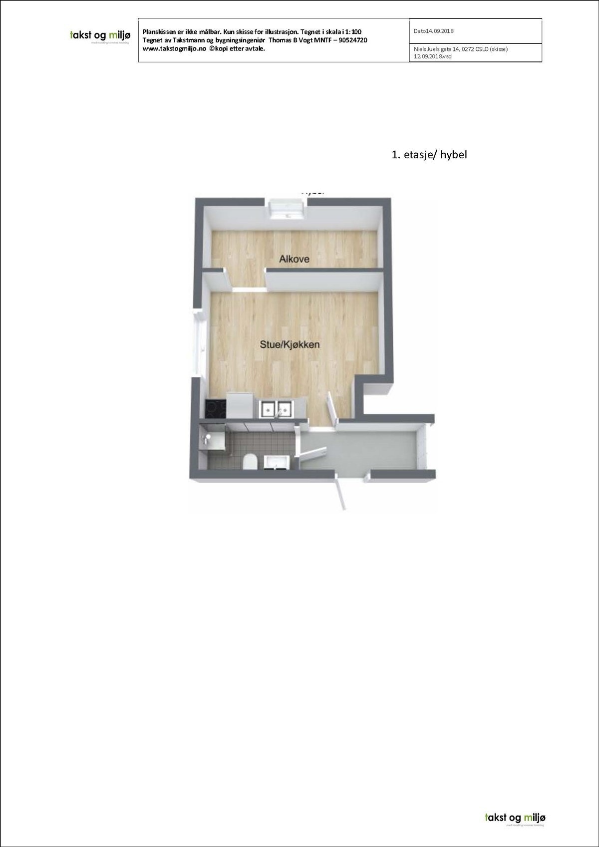 Plantegning - 1. etasje/hybel Galleribilde