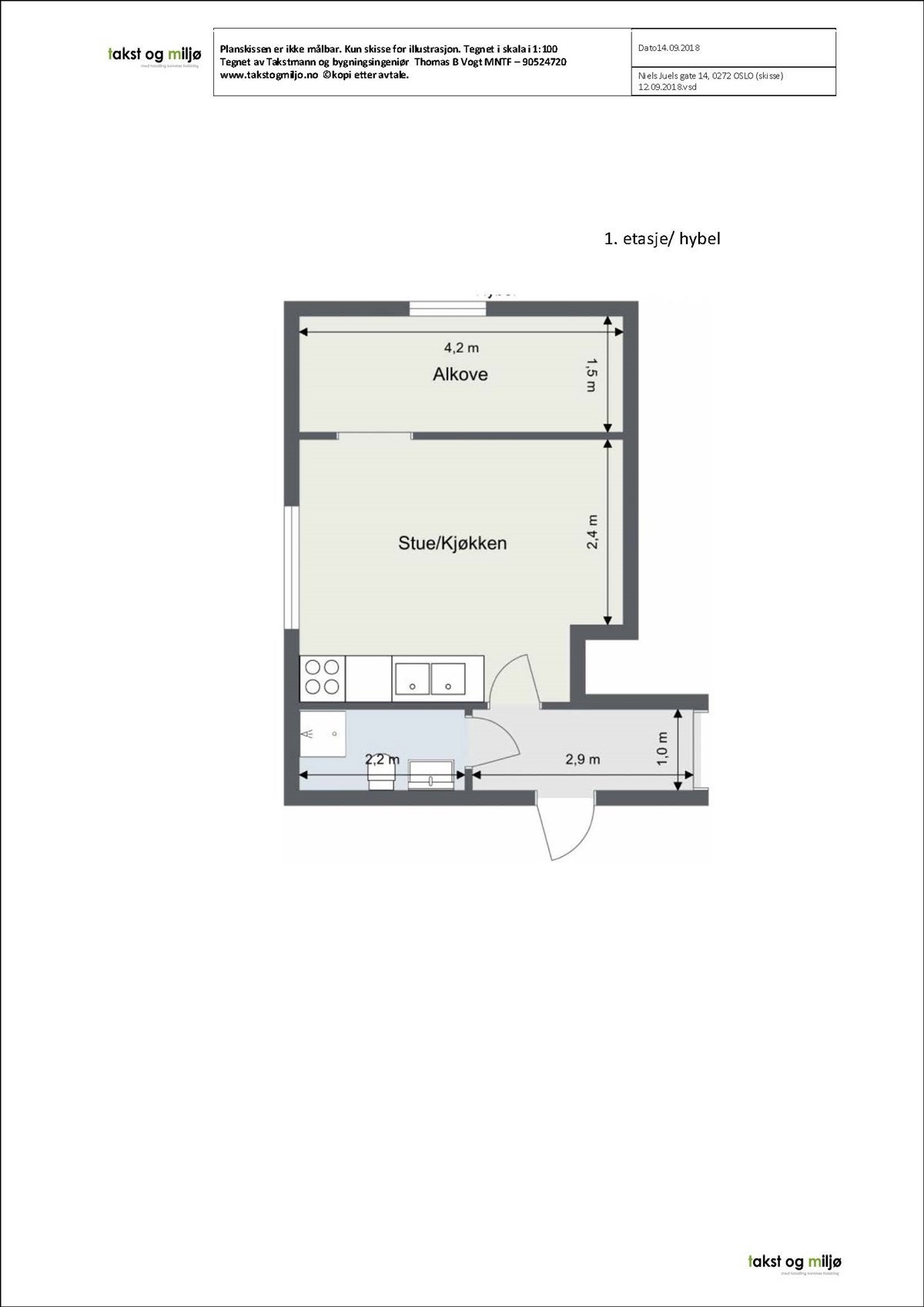 Plantegning - 1. etasje/hybel Galleribilde