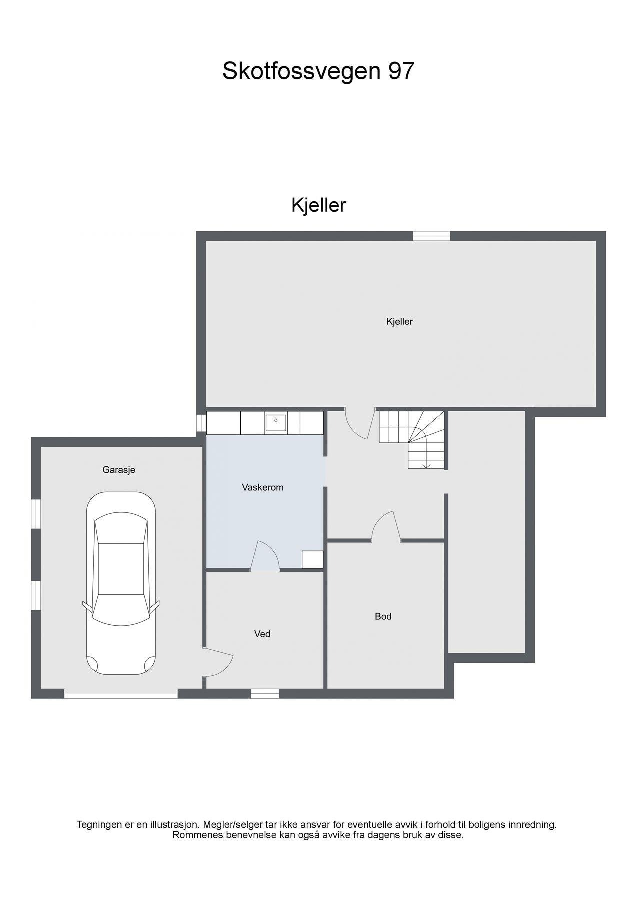 Plantegning - kjelleretasje Galleribilde