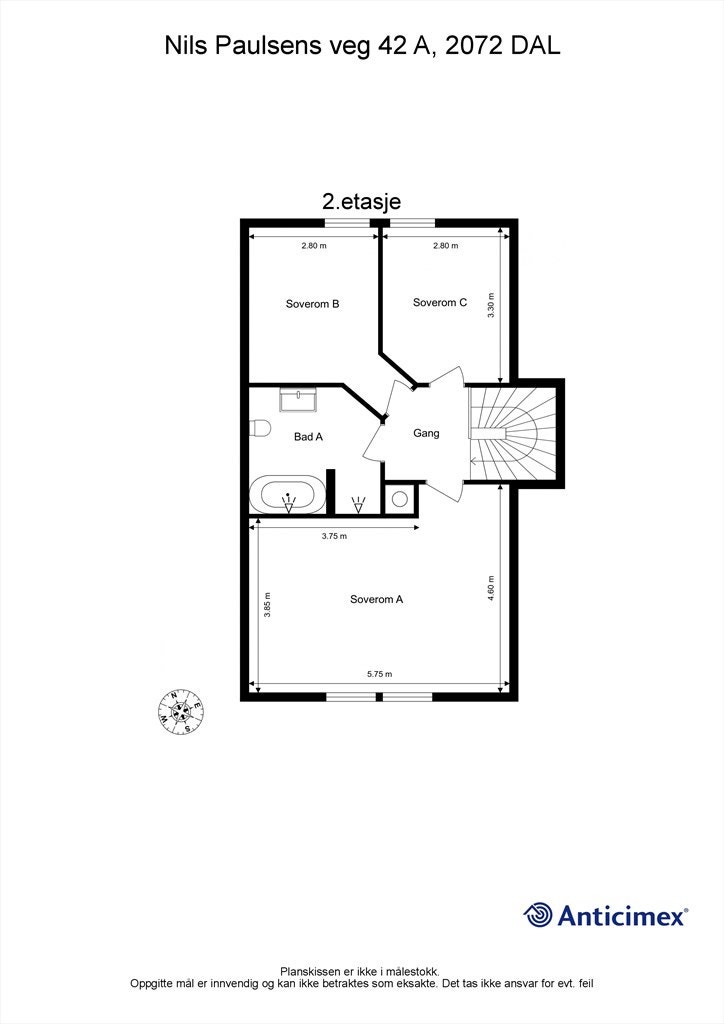 Plantegning 2.etasje Galleribilde