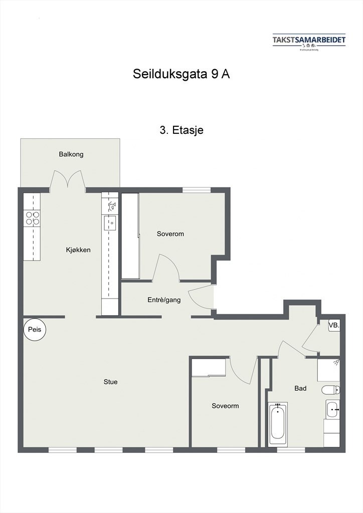 Plantegning 3. etg Seilduksgata 9 A Galleribilde