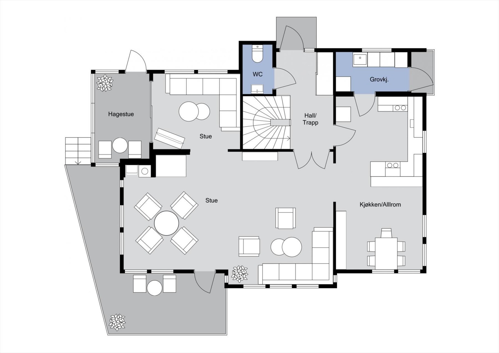 Plantegning hovedetasje Galleribilde