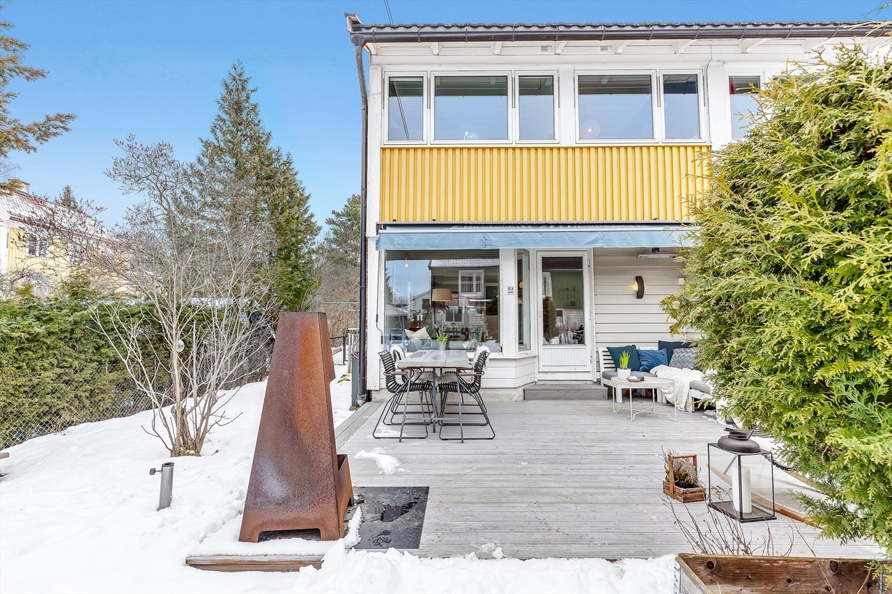 Velkommen til visning i Nils Bays vei 59E - et flott oppusset enderekkehus med stor terrasse og solrike hagearealer, garasje og mulig utbygging av entré. Sentralt beliggende med kort vei til Ullevål Stadion, Tåsen barneskole, t-bane/buss/flybuss. Galleribilde