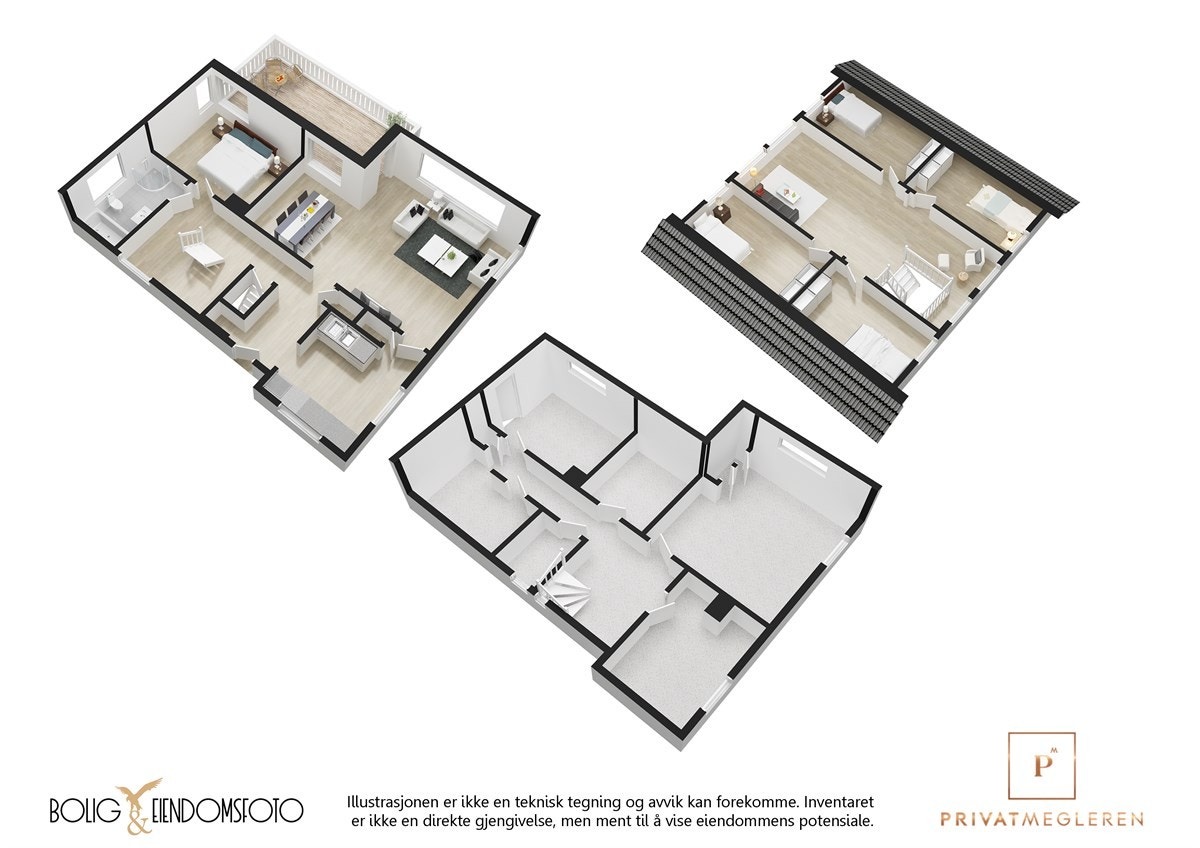 3D plantegning. Galleribilde