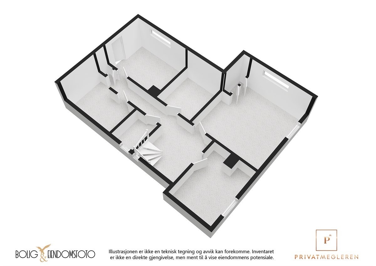 3D plantegning kjeller. Galleribilde