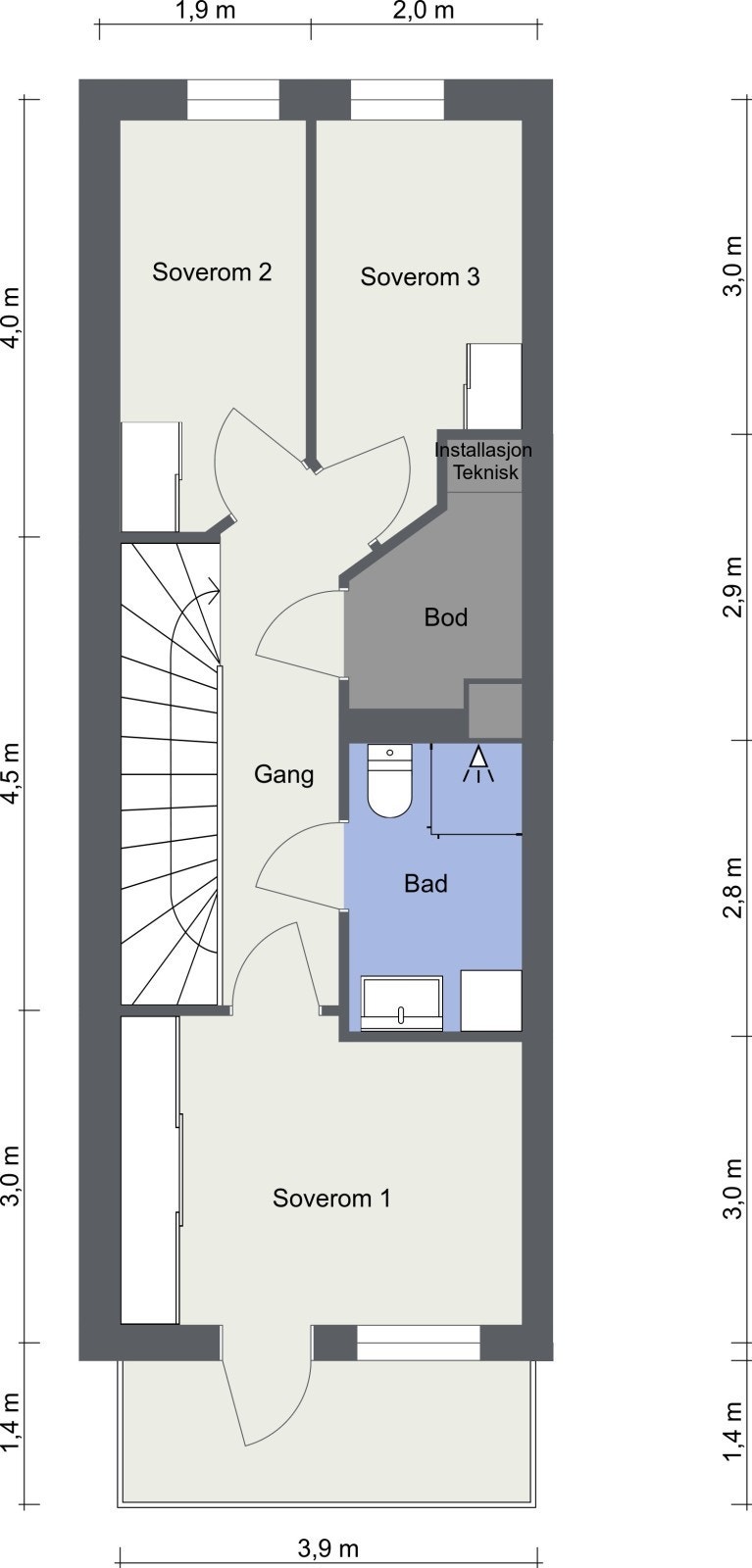 Plantegning 2. etasje Galleribilde