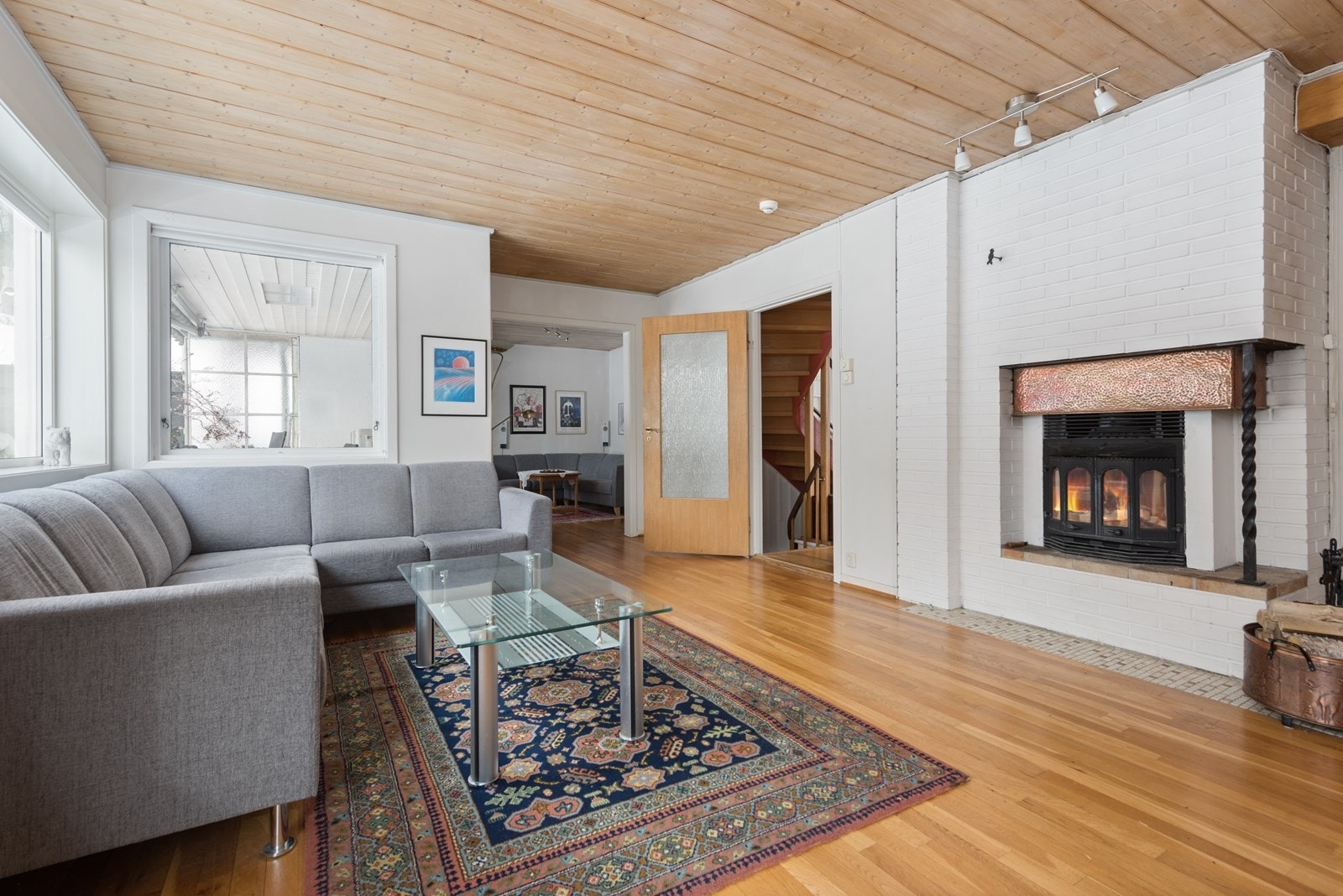 Stue med peis Galleribilde