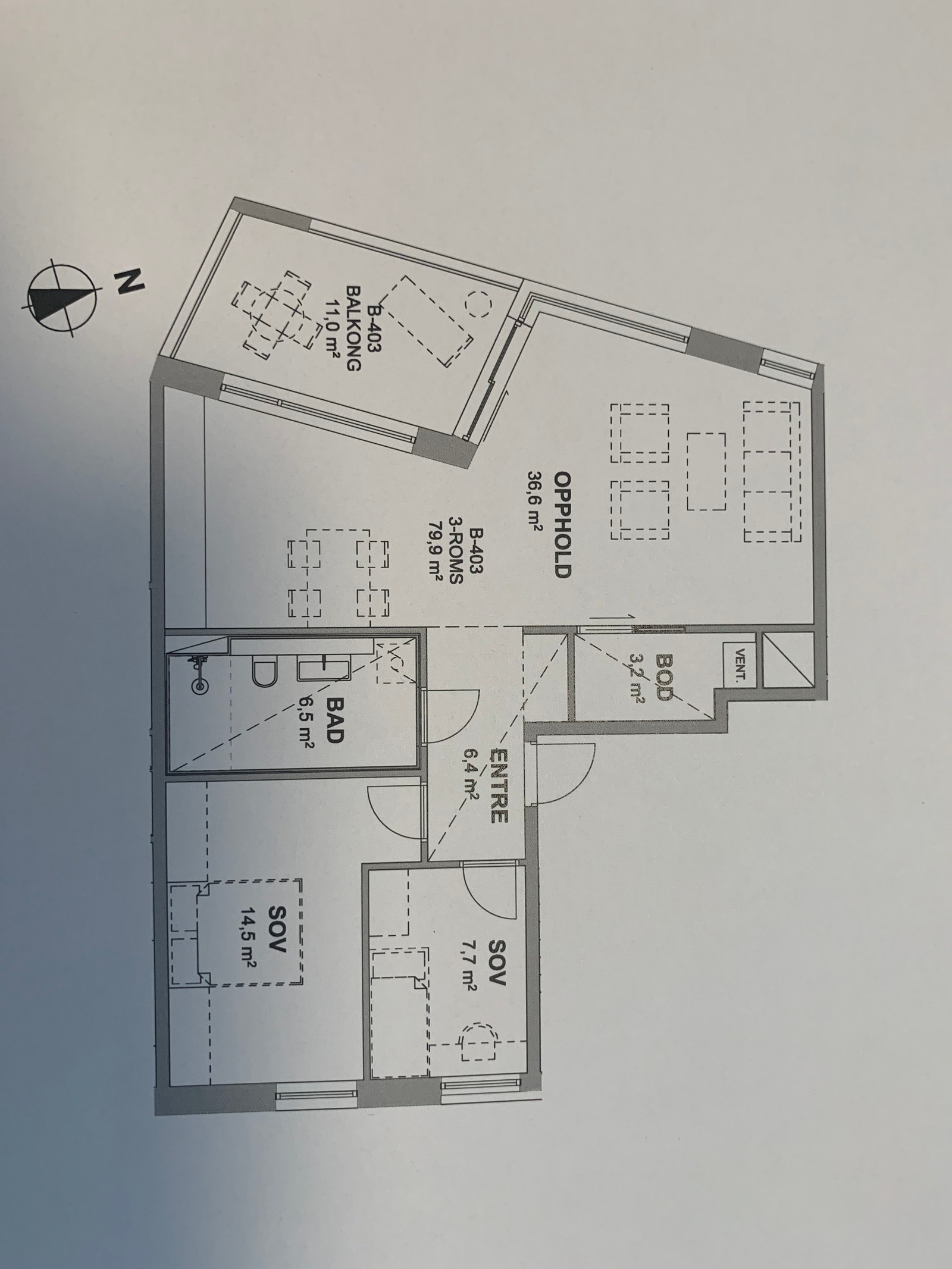 Plantegning av leiligheten Galleribilde